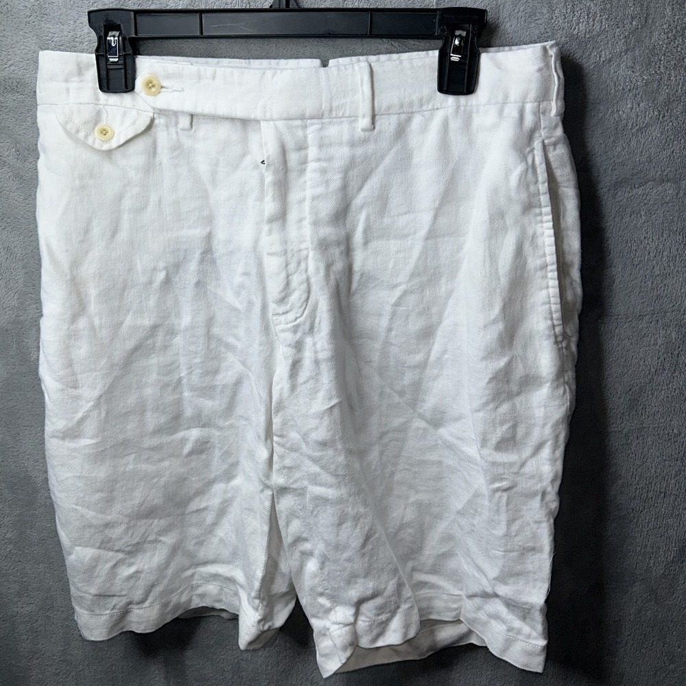 Polo Ralph Lauren Mens 100% Linen  Shorts White Size 31 Bradbury Fit